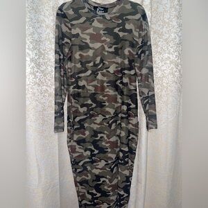 Parker Camouflage Dress in Green and Brown